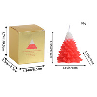 Bougie de Noël créative de 8 cm pour arbre de Noël, cadeau festif en boîte, décorations pour la saison des fêtes