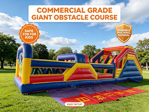 Pista de Obstáculos Inflable con Logotipo Personalizado, Juego Completo de Obstáculos, OEM Comercial, Carrera de Obstáculos, Garantía de 3 Años, Fácil Instalación para Deportes Escolares - Product Image 4