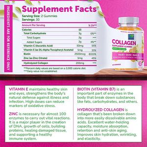 Caramelo Suave de colágeno Natural personalizado de fábrica para hombres y mujeres, con biotina, Zinc, vitamina C y E, para el crecimiento del cabello antienvejecimiento y - Product Image 2