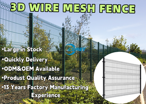 Clôture en treillis métallique soudé incurvé 3D moderne, facile à installer pour la maison/le jardin, <span class=keywords><strong>vue</strong></span> dégagée, durable, clôture extérieure, grande quantité en stock - Product Image 2