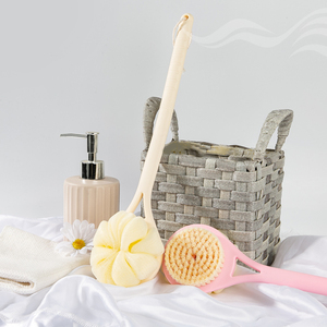 Cepillo de malla de limpieza personal para baño, cepillo para frotar la espalda 2 en 1, cepillo corporal de baño de mango largo, cepillo de limpieza de ducha de doble cara - Product Image 1