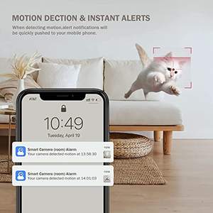 كاميرا أمان داخلية LEVOFAST بدقة 1080p عالية الوضوح مع خاصية التحريك والإمالة ورؤية ليلية وميكروفون مدمج ومشاهدة عن بعد وكشف الحركة عبر واي فاي - Product Image 6