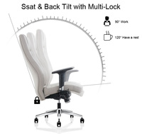 Moderne élégant Pu cuir haut dossier patron bureau pivotant exécutif PDG siège ergonomique exécutif directeur chaise de bureau