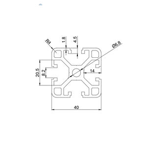 شركة مصنعة صينية rohs oem odm طول مخصص فضي وأسود بأكسيد 40*40 ملف بثق ألومنيوم - Product Image 4