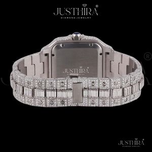 Top Quality Moissanite Diamond Quartz <b>Watch</b> with Sapphire Glass Stainless Steel Luxury Wristwatch Available <b>For</b> Sale - Product Image 3