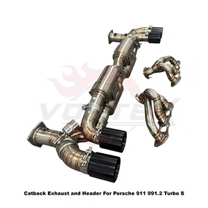 Système d'échappement en titane Vortex Performance compatible avec Porsche 911 991.2 Turbo S Valvetronic Catback Header Tuning Muffler Parts - Product Image 3