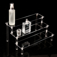 Usine directe 3 niveaux Portable acrylique Riser présentoir cosmétiques support pour figurines d'action Cupcake Dessert affichage