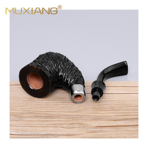 Muxiang Briarwood Tobacco Pipe Bent Type Handcrafted Solid Wood Custom Made - Product Image 5