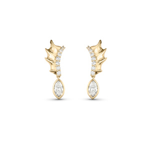 14k Gold Marquise and Round Cut Diamond Drop Earrings Silver Handmade Earrings Luxury Gold Plated Earrings Fashion Earrings - Product Image 1