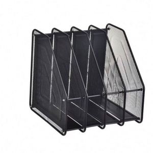 Custom Brand Black Four-Column Metal Data Rack Desktop Office Stationery Basket With Four Link <b>File</b> Trays 12 Per <b>Box</b> - Product Image 2