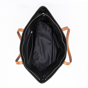 Sacs en cuir véritable personnalisés sacs à main pour femmes marque privée <span class=keywords><strong>noir</strong></span> fourre-tout sacs à main sac pour femmes - Product Image 4