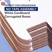 Contenedores de Almacenamiento Rectangulares de Cartón Corrugado con Forro de Esponja, Abertura Superior Abierta, 4"L X 12"W X 45"H, Paquete de 50 |   Garaje para el Hogar Color Blanco Ostra