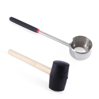 Manjia ouvre-noix de coco en acier inoxydable ensemble d'artefact outils de cuisine à domicile ouvre-noix de coco ouvert poinçon de noix de coco jus Gadget