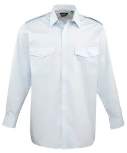 지상 직원 기장 조종사 안전 유니폼 작업복 긴팔 흰색 견장 셔츠