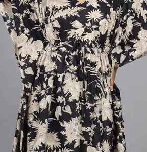 Indian Cotton One-piece Kaftan Dress for Women Handmade Breathable <b>Beach</b> Cover up Kimono <b>Robe</b> Comfortable Summer Resort Wear - Product Image 6