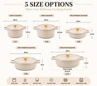 Nouvelle Collection 2026 : Cocotte Ovale Peu Profonde en Fonte Émaillée 20cm/24/28cm, Personnalisable avec Logo, Compatible Micro-ondes, avec Couvercle – Vente en Gros
