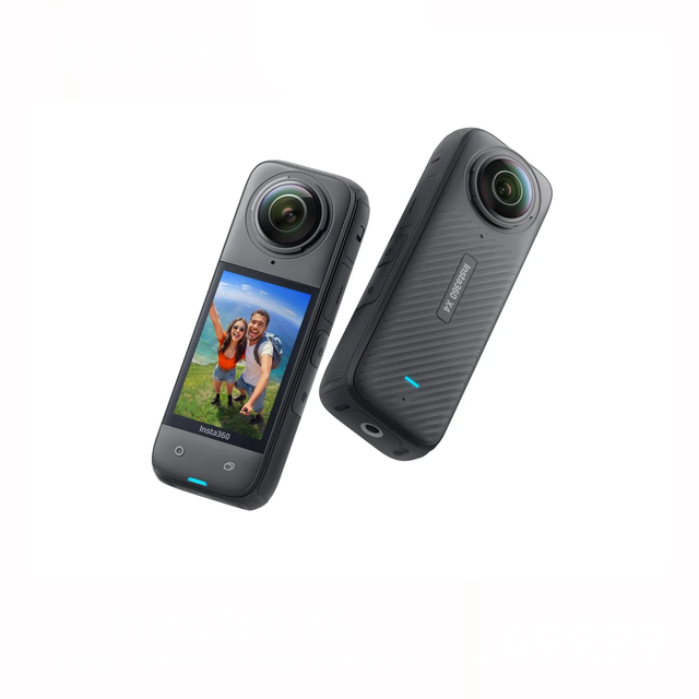 Ins Ta 360 X4 4K Wide-Angle Video Invisible Selfie Tick Removable Lens Guards 135 Min Last Waterproof 360 Action Camera