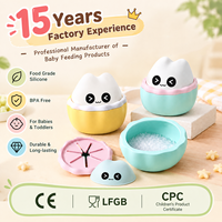Bol à collation pour bébé en silicone de qualité alimentaire 2-en-1, plat d'alimentation pour nourrisson anti-déversement, compatible micro-ondes et réfrigérateur