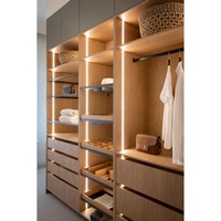 Dressing sur mesure moderne de luxe avec éclairage LED intégré, intérieur en bois écologique, portes miroir, rangement modulaire