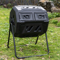 Composteur de jardin extérieur pour la maison, 160L, bac à compost en plastique pour les déchets alimentaires