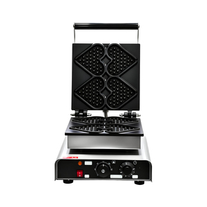 Máquina para Hacer Waffles Comercial de Acero Inoxidable de 1750W, 4 Piezas, <span class=keywords><strong>con</strong></span> Revestimiento Antiadherente, 220-240V, para Panadería, Cafetería, Tienda de Desayunos - Product Image 1