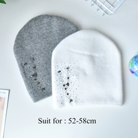 Chapeaux en laine cachemire, pour femmes, tricoté, styliste, chaud, pour l'hiver, avec crâne décoratif élégant, vente en gros, collection
