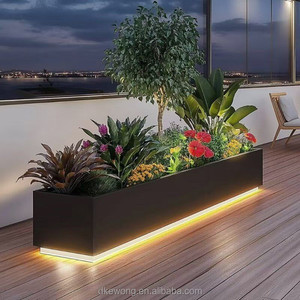 H021 Jardinière extérieure grande taille blanche personnalisée en plastique écologique résistant aux UV pour jardin domestique, pot de fleurs, vente directe usine OEM - Product Image 2