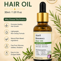 Akaril Minyak Rambut Rosemary Pertumbuhan Rambut Biotin Bawang Hitam Kolagen Penguat Folikel Merevitalisasi Lebih Tebal Lebih Lebat 30ml