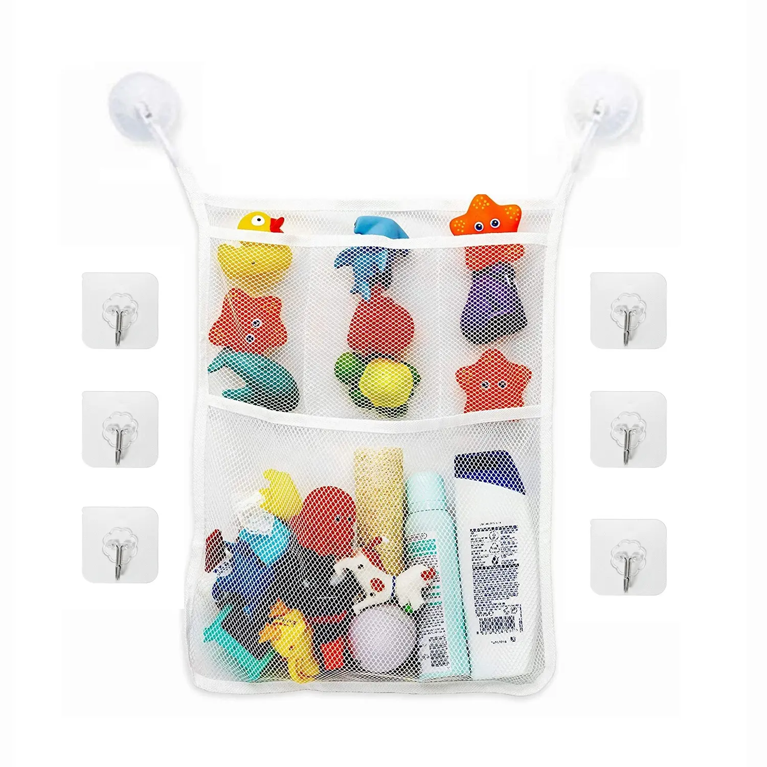 Baby Kids Caddy Bathroom Storage Basket Hanging Mesh Pockets Bath Toy Organizer