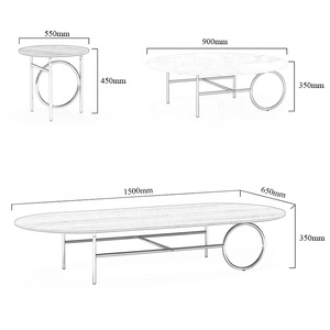 Mesa de <span class=keywords><strong>centro</strong></span> de mármol, estilo nórdico, muebles para el hogar de Metal, pequeño Stock de hierro forjado mesa de café moderno - Product Image 4