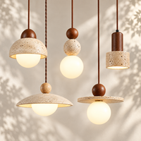 Lampe suspendue en travertin jaune naturel, lampe suspendue en bois massif, cordon réglable, lampe suspendue G9 pour îlot de cuisine, décoration intérieure