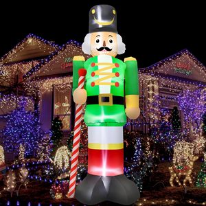 Décoration de Noël gonflable géante de 3 m : Casse-noisette en pain d'épices avec canne en sucre et éclairage LED pour extérieur - Product Image 4