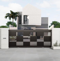 Porte coulissante automatique en aluminium, préfabriquée, sans entretien, antirouille, sur mesure, pour projets résidentiels