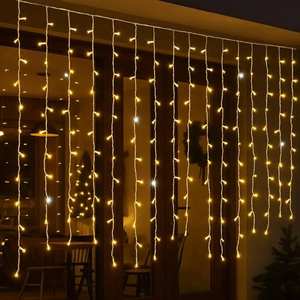 Guirlande lumineuse Gloca 120 LED 3m x 30-70-40-60cm, fil blanc, lumière jaune, étanche IP65, lumières de mariage - Product Image 5