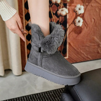 Bottes de neige à talon dissimulé pour femme, style double usage, nouvelle collection automne/hiver 2026, bottes longues en daim super tendance à semelle épaisse et chaudes