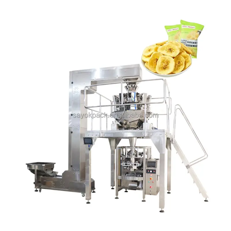 Machines de remplissage machine d'emballage verticale automatique de chips de banane snacks avec peseuse multi-têtes autres machines d'emballage