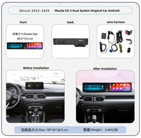 Lecteur DVD de voiture double 13 pouces, autoradio Android, écran tactile, navigation GPS, Carplay, Android Auto pour Mazda CX-5 2017-2025