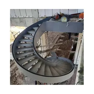 Fornecimento do fabricante escadas de ferro forjado para exterior grande estrutura de aço escada em espiral
