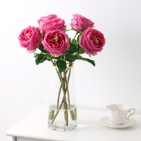 Austin Rose Kunstbloemen 45Cm Lengte Met Hydraterende Effect Echte Touch Rozen Voor Bruiloft Home Decor Verpakt In Doos