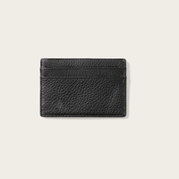 Dompet Kartu Kulit Asli Logo Kustom Klasik, Tipis, untuk Bisnis, Tempat Kartu Kredit, ID Bank, untuk Wanita