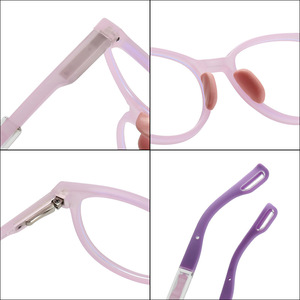 Lunettes J205 Finewell pour enfants, anti-lumière bleue, ovales, monture intégrale en TR90, pour garçons et filles de 6 à 12 ans, utilisation avec prescription, rose - Product Image 4