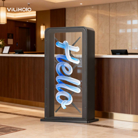 Vitrine holographique 3D en métal avec ventilateur, présentoir numérique pour affichage humain holographique, ventilateur LED pour exposition et publicité en centre commercial