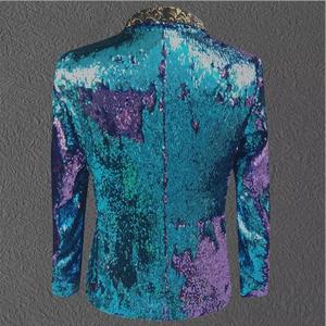 Nouveau modèle mâle paillettes Costumes veste mode hôte manteau tenues mince blazer chanteur danseur spectacle discothèque fête scène bar - Product Image 3