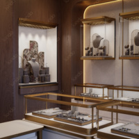 Solution de conception et d'aménagement intérieur pour magasin de bijoux Sundo, avec vitrine personnalisée pour boutique de marque de détail