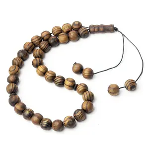 12mm 33 Round Beads Natural Wood Prayer Beads Tasbih Prayer Beads 33 Misbaha