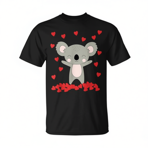 T-shirt promotionnel mignon avec koala et cœurs pour la Saint-Valentin - Product Image 2