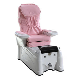 Professional <b>Salon</b> Spa ABS Material 2-in-1 CE Certified Pink Pipeless Foot Spa <b>Chair</b> with Whirlpool Massage - Product Image 1