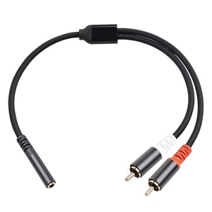 Nuovo guscio in alluminio 0.3 M placcato oro testa Stereo 3.5 femmina a 2RCA maschio <span class=keywords><strong>un</strong></span> <span class=keywords><strong>minuto</strong></span> due cavo di conversione Audio - Product Image 4