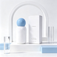 Bouteille ronde en plastique PET blanc de 300 ml avec bouchon à bille pour lotion, emballage de soins de la peau, vente en gros