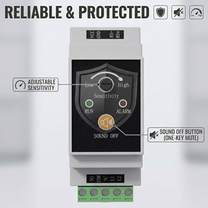 Capteur universel de condensation pour CVC, RS485 Modbus, contrôleur de détection de fuite sur rail DIN, module d'alarme relais NO NC - Product Image 1